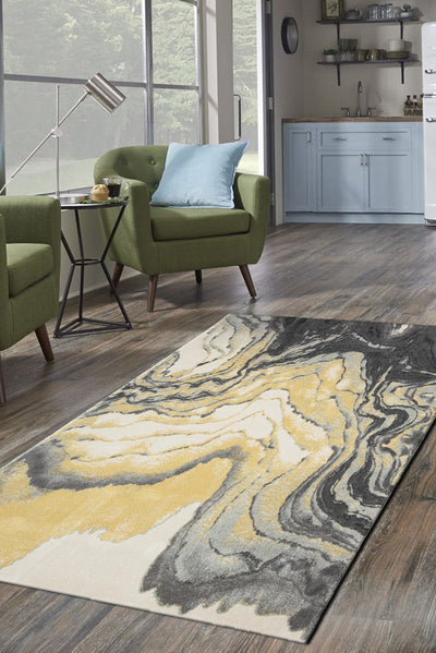 Rizzy Abstract Rug - 103 Yellow