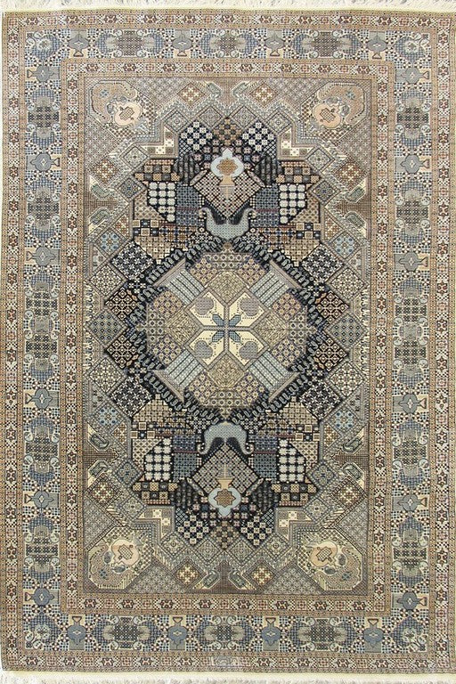 Habibian Medallion Hand Knotted Wool & Silk Rug buy antique rugs australia