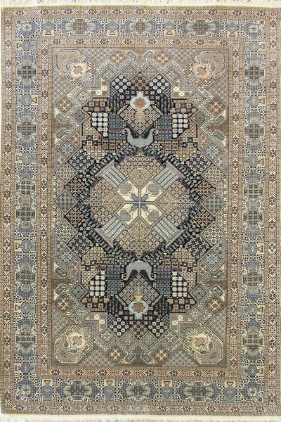 Habibian Medallion Hand Knotted Wool & Silk Rug buy antique rugs australia