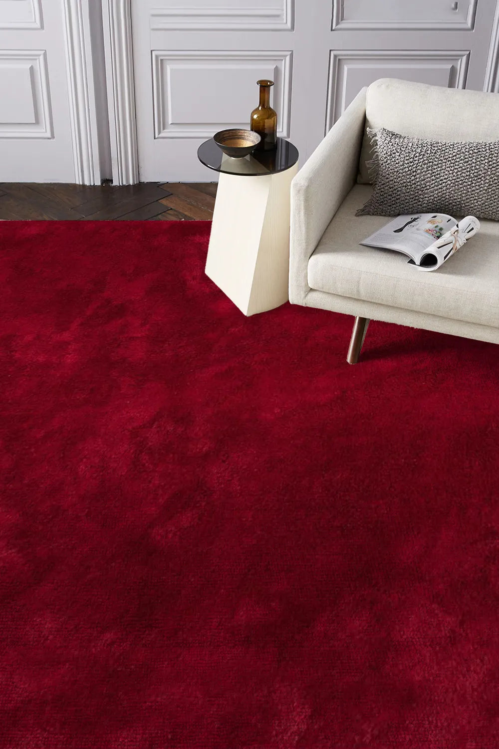 Lucy Microfibre Rug - 109 Red