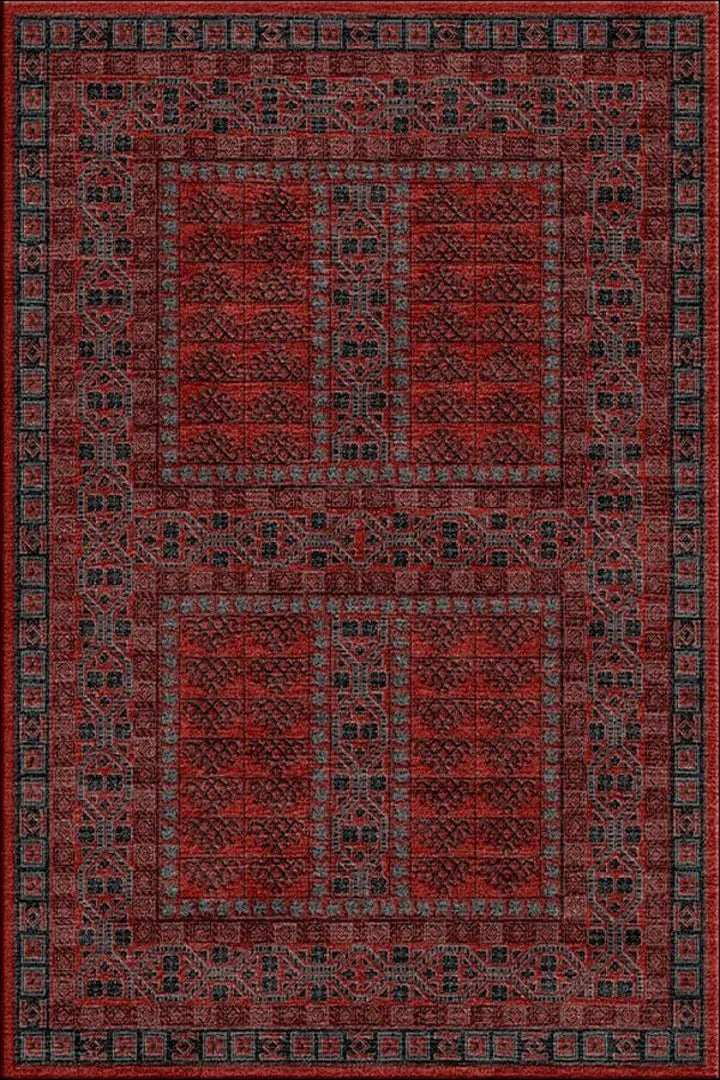 Vintage Geometric Rug - 113 Red