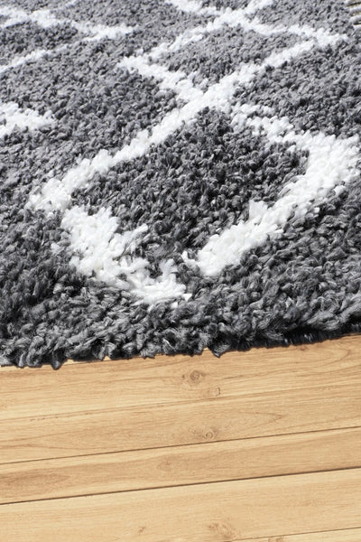 Luxor Shaggy Rug - 101 Grey