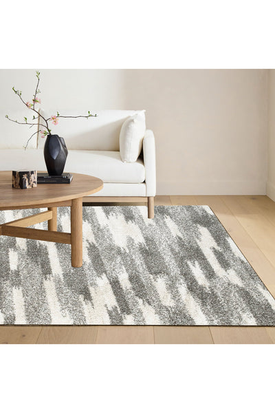 Coco Abstract Shaggy Rug - 103 Grey