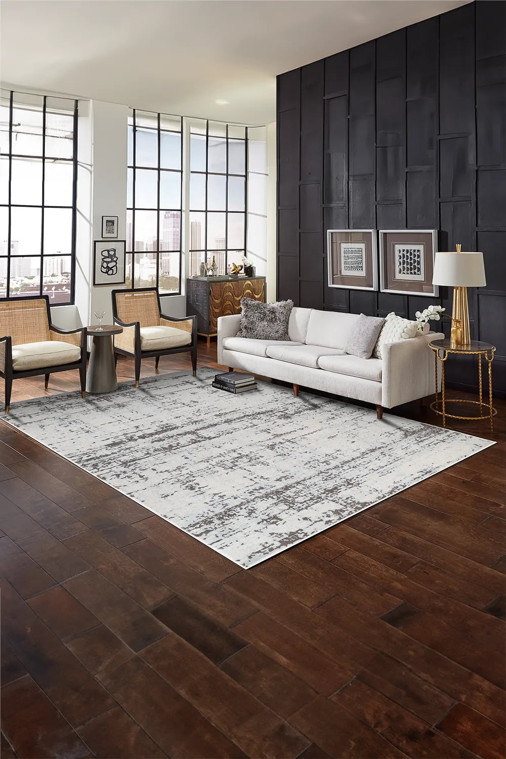 Brilliant Abstract Rug - 106 White