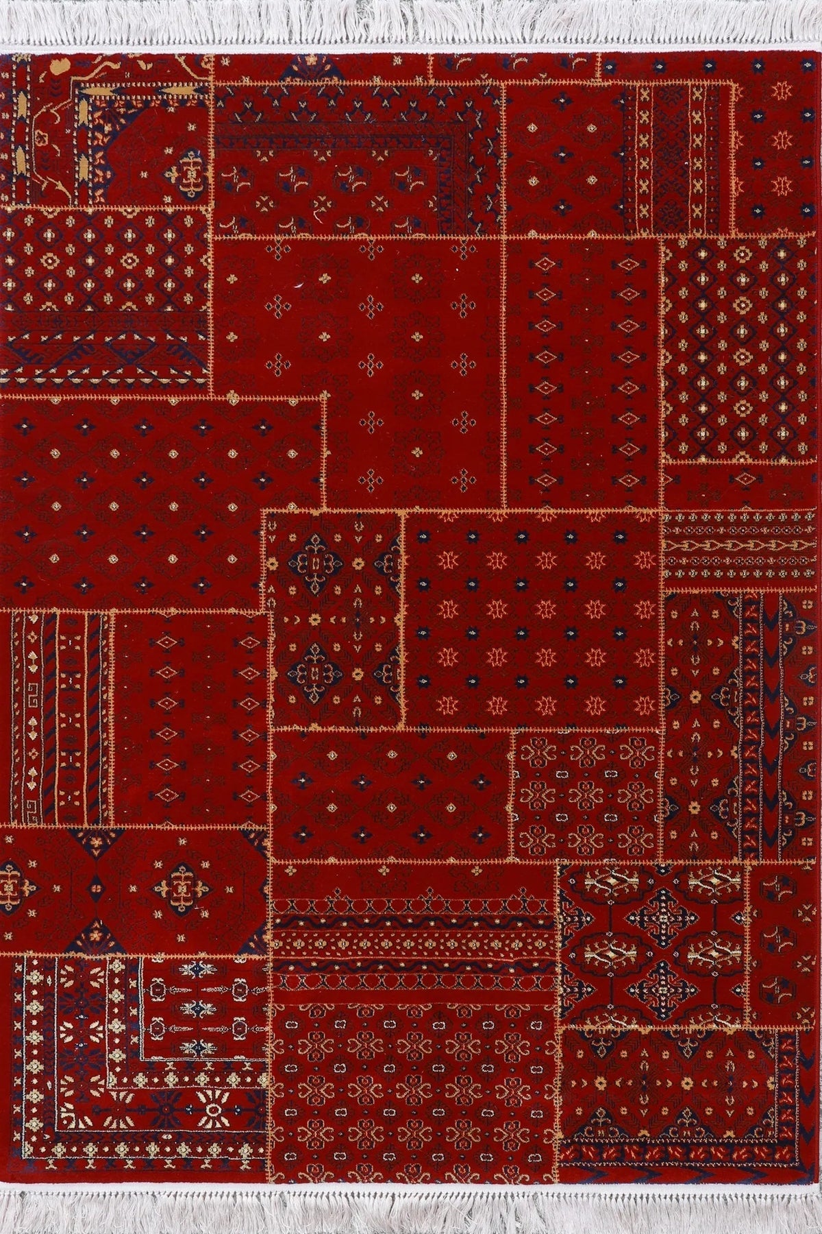 Afghan Traditional Geometric Rug - 3081-Red | Buy Rugs Online ...