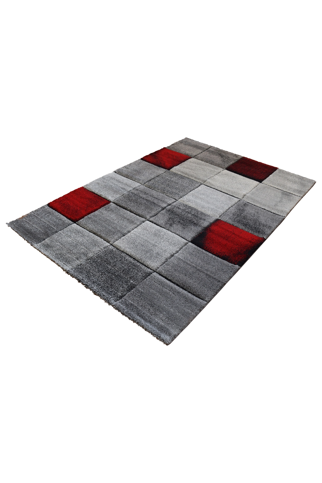 Red Square Rug Texture Love Modern Square Abstract Rugs 22064-Red-Ruby | Buy Rugs Online ...