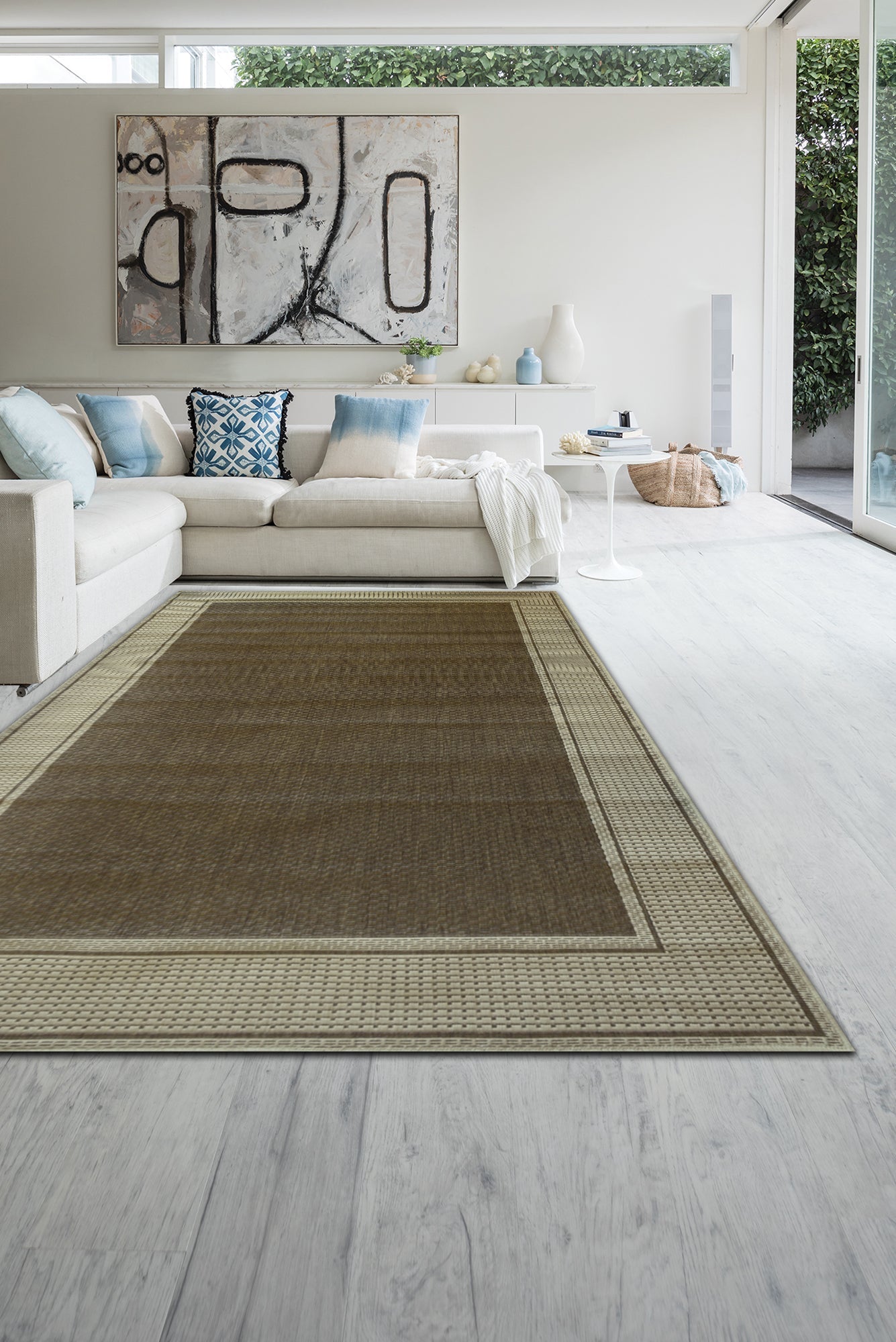 Sisalo Border Flatweave Rug - 102 Brown