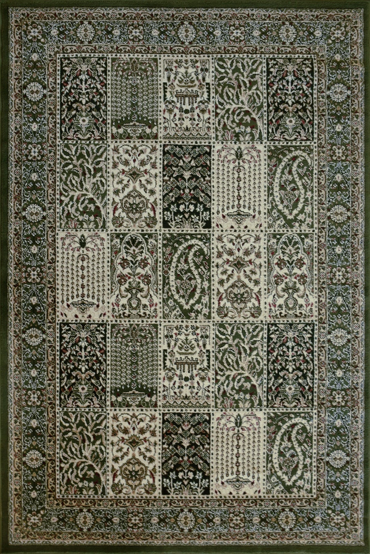 Minnesota Traditional Square Pattern Rugs 2896A-Green-Green | Buy Rugs ...