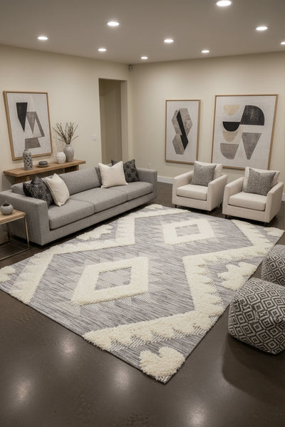 Elizabeth Geometric Rug - 101 Grey