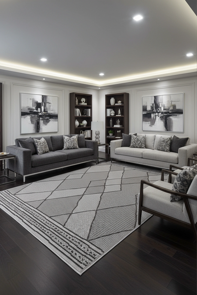 Miran Flatweave Rug 110 - Grey