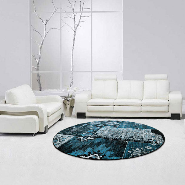 Patchwork Rug - 119 Blue