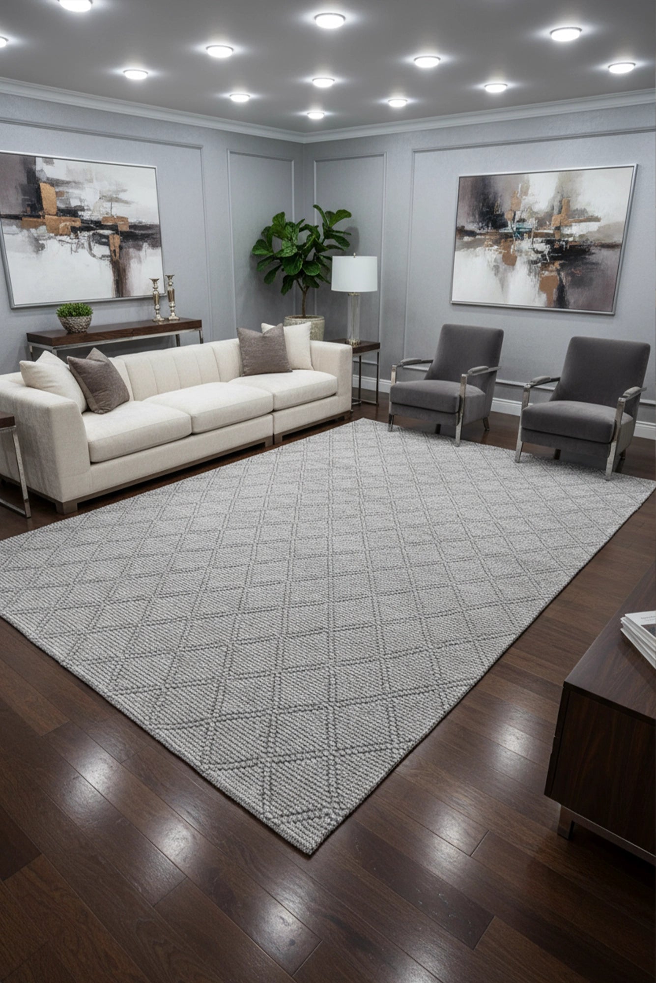 Hampton Handwoven Rug - 107 Grey