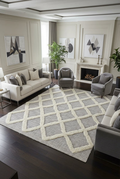 Elizabeth Geometric Rug - 104 Grey