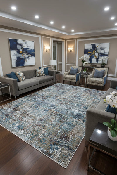 Kansas Contemporary Abstract Rug - 106 Brown