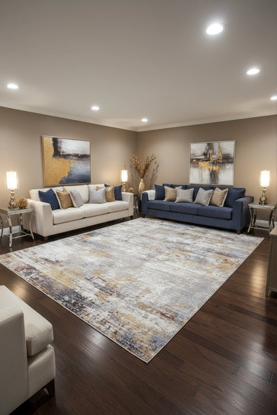 Victoria Abstract Rug - 130 Rust