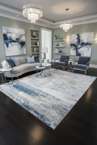 Victoria Abstract Rug - 134 Blue