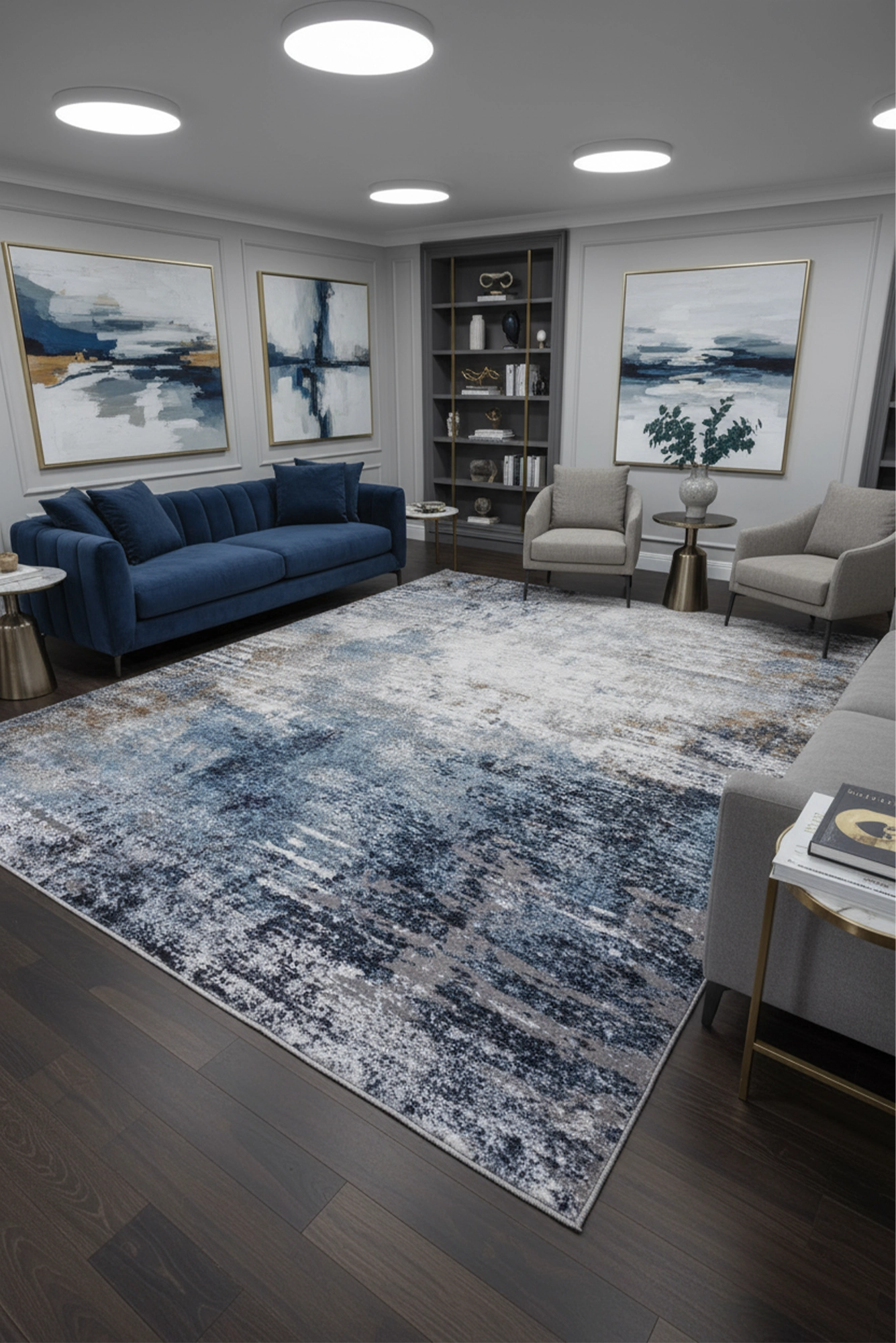 Virginia Modern Plush Rug - 101 Blue