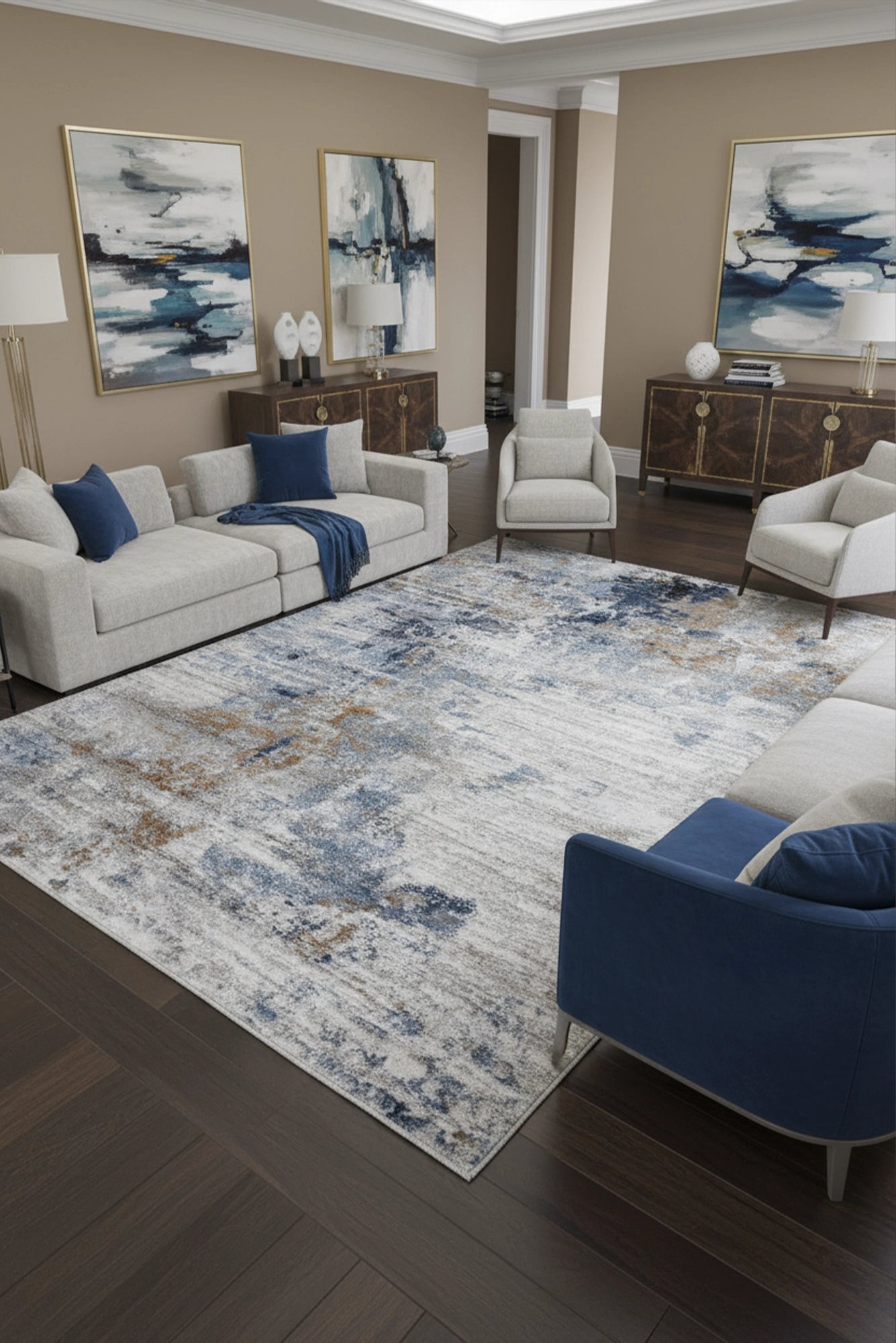 Virginia Modern Plush Rug - 102 Blue
