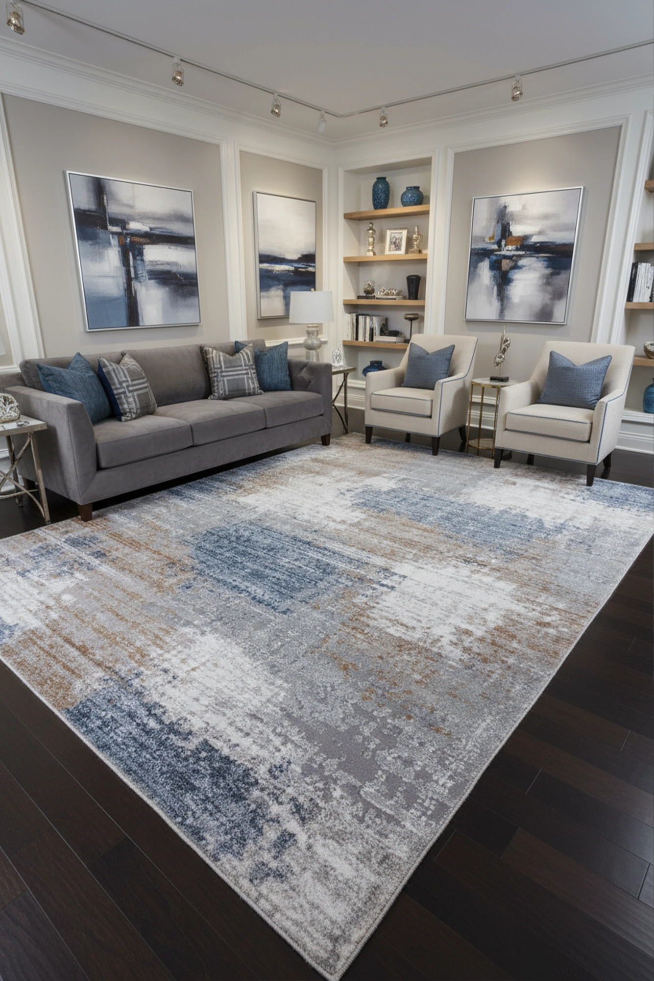 Virginia Modern Plush Rug - 106 Blue Rust