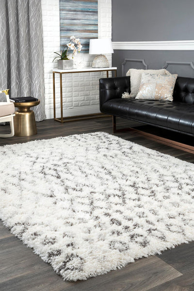 Hudson Moroccan Shaggy Rug - 101 White