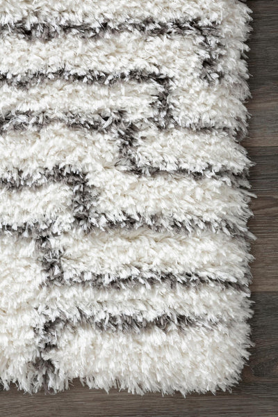 Hudson Moroccan Shaggy Rug - 102 White