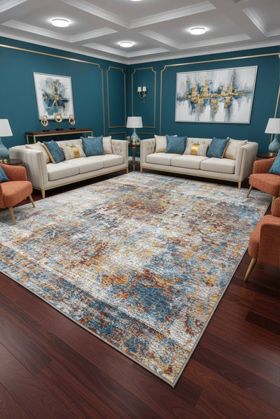Victoria Abstract Rug - 132 Rust