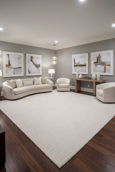 Silver Soft Rug 104  - Cream