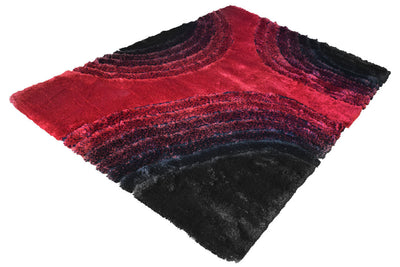Super Shaggy Abstract Rug - 102 Red