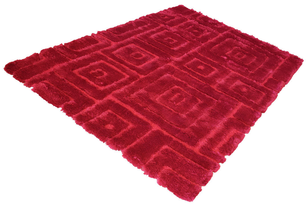 Super Shaggy Square Pattern Rug