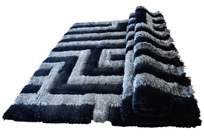 Super Shaggy Abstract Rug - 103 Black