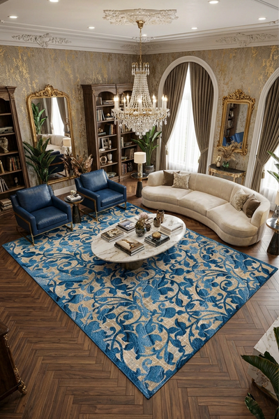 Mexico Floral  Rug - 105 Blue