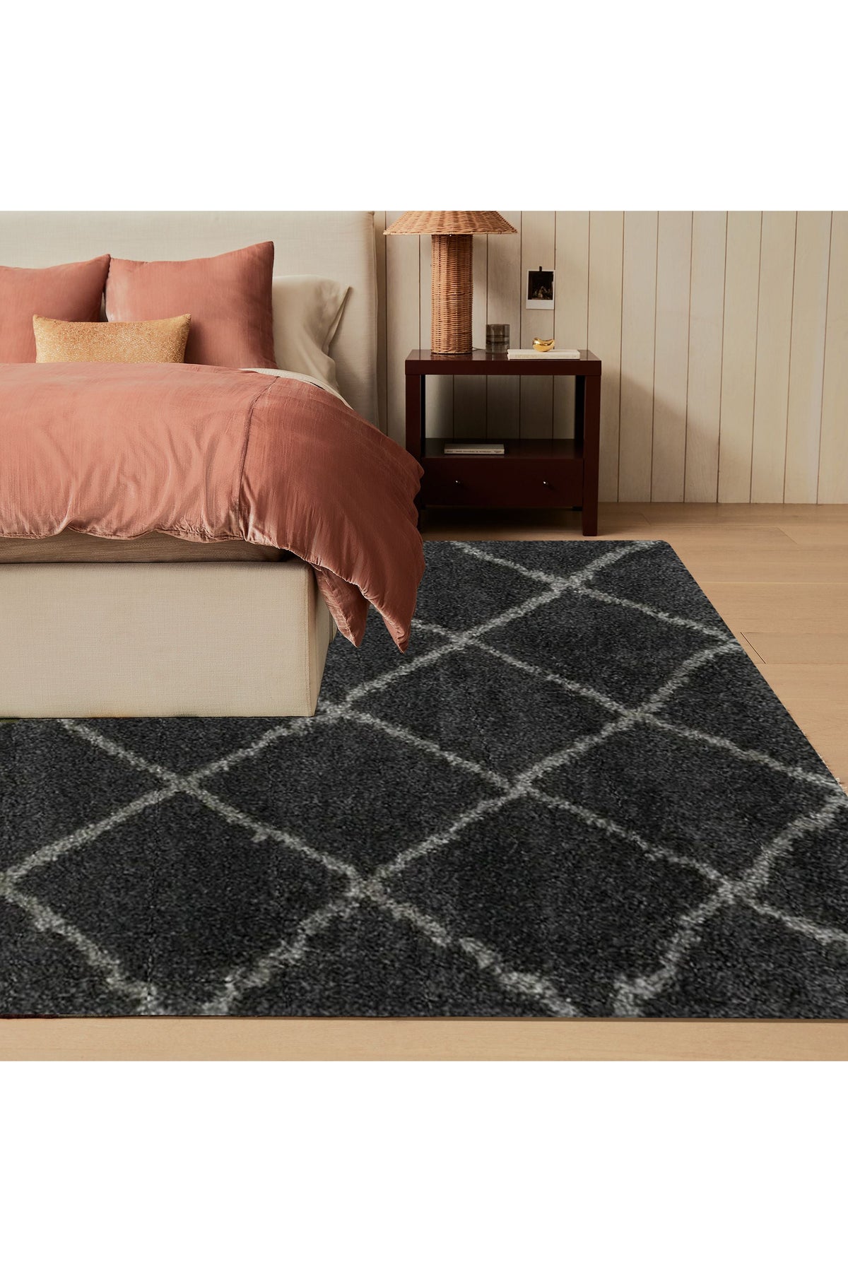 Coco Diamond Pattern Shaggy Rug - 90K | Buy Rugs Online | 285x200cm ...