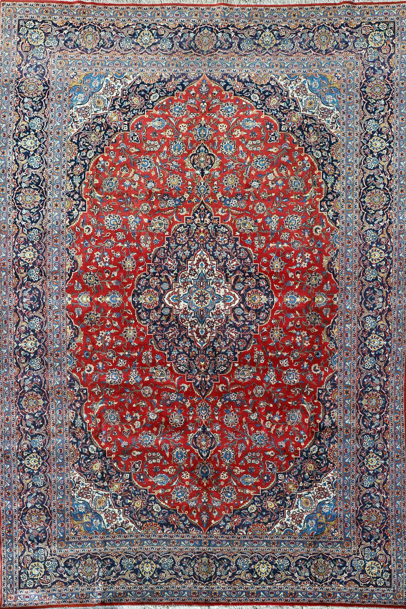 Kashan  Medallion Hand Knotted Wool Rug - 478x315 cm