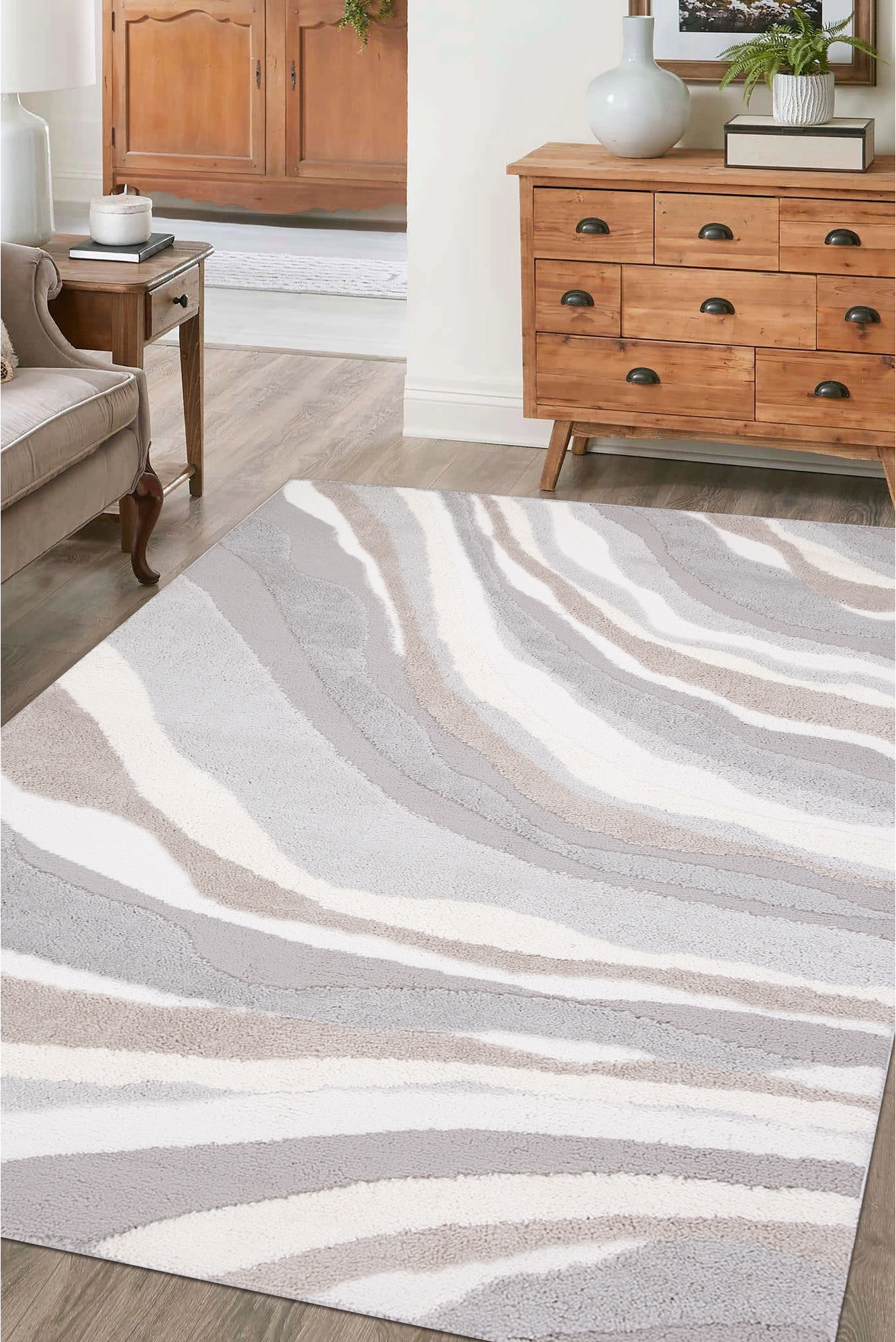 Silver Soft Rug 106 - Multicolour