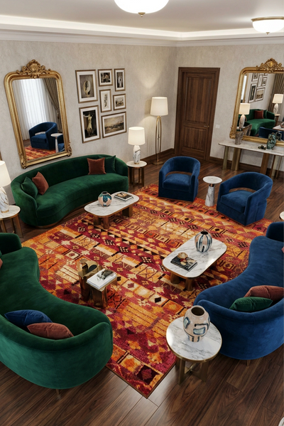 Mexico Tribal Rug - Rust