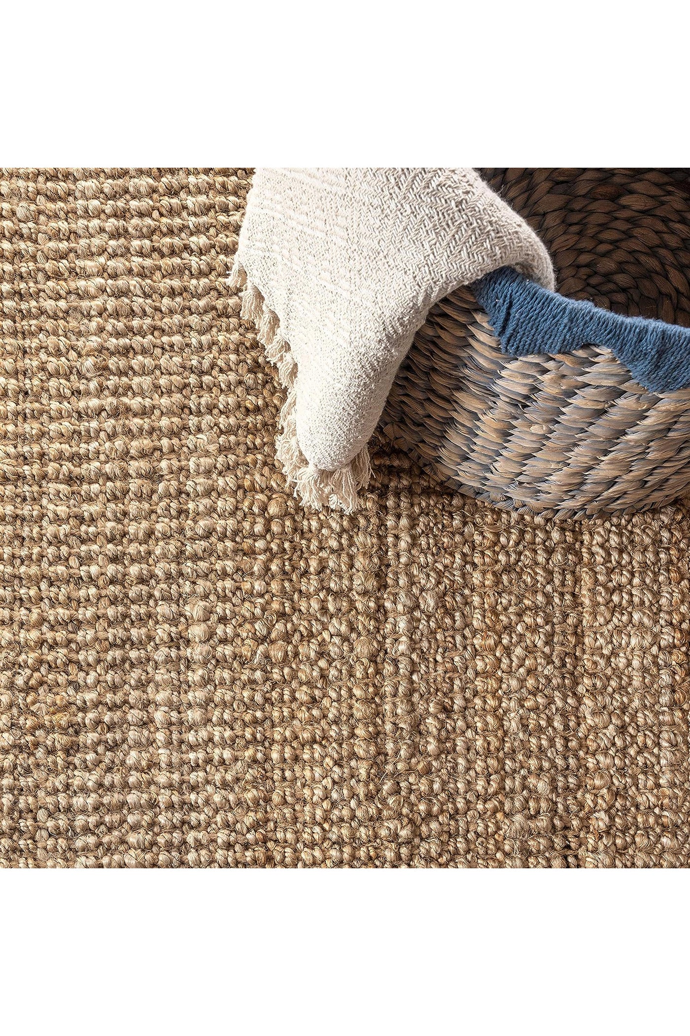 Chunky Jute Rug - 108 Natural Tucked
