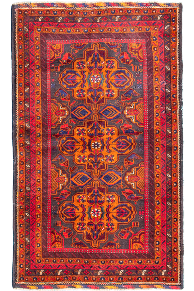 Baluch - Afghan Hand Knotted Wool Rug - 184x119 cm