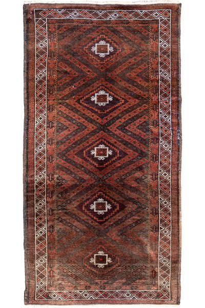 Baluch Hand Knotted 100% Wool Rug 250x130cm