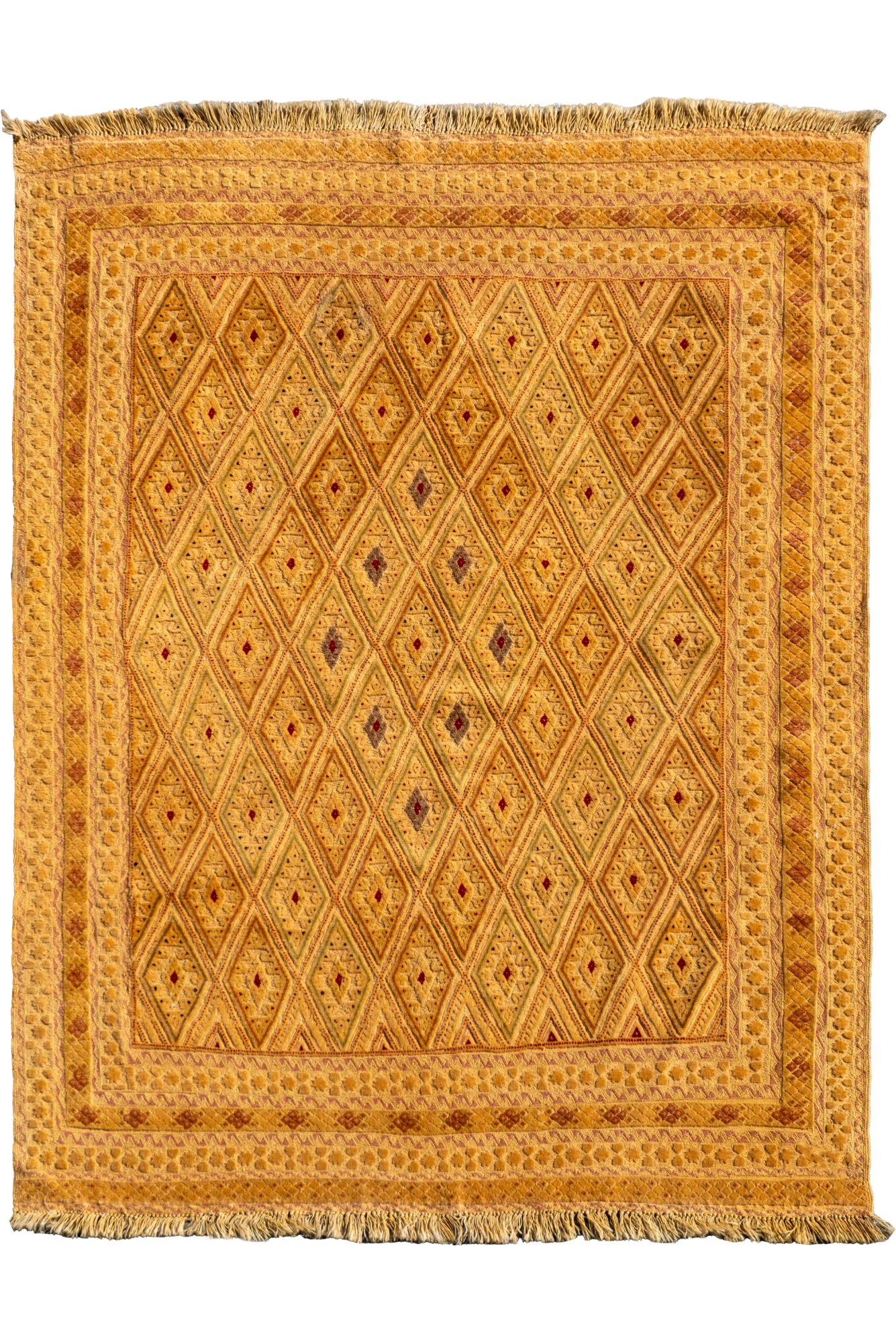 Afghan Golden Hand Knotted Rug - 200x160 cm