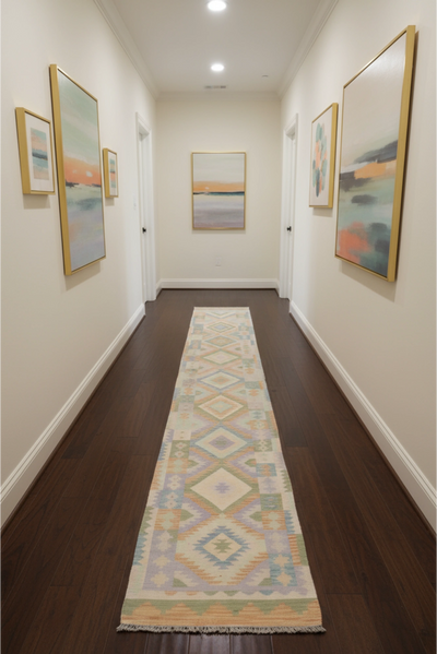 Kilim Zari 493x79cm Afghan Hand Knotted Hallway Runner