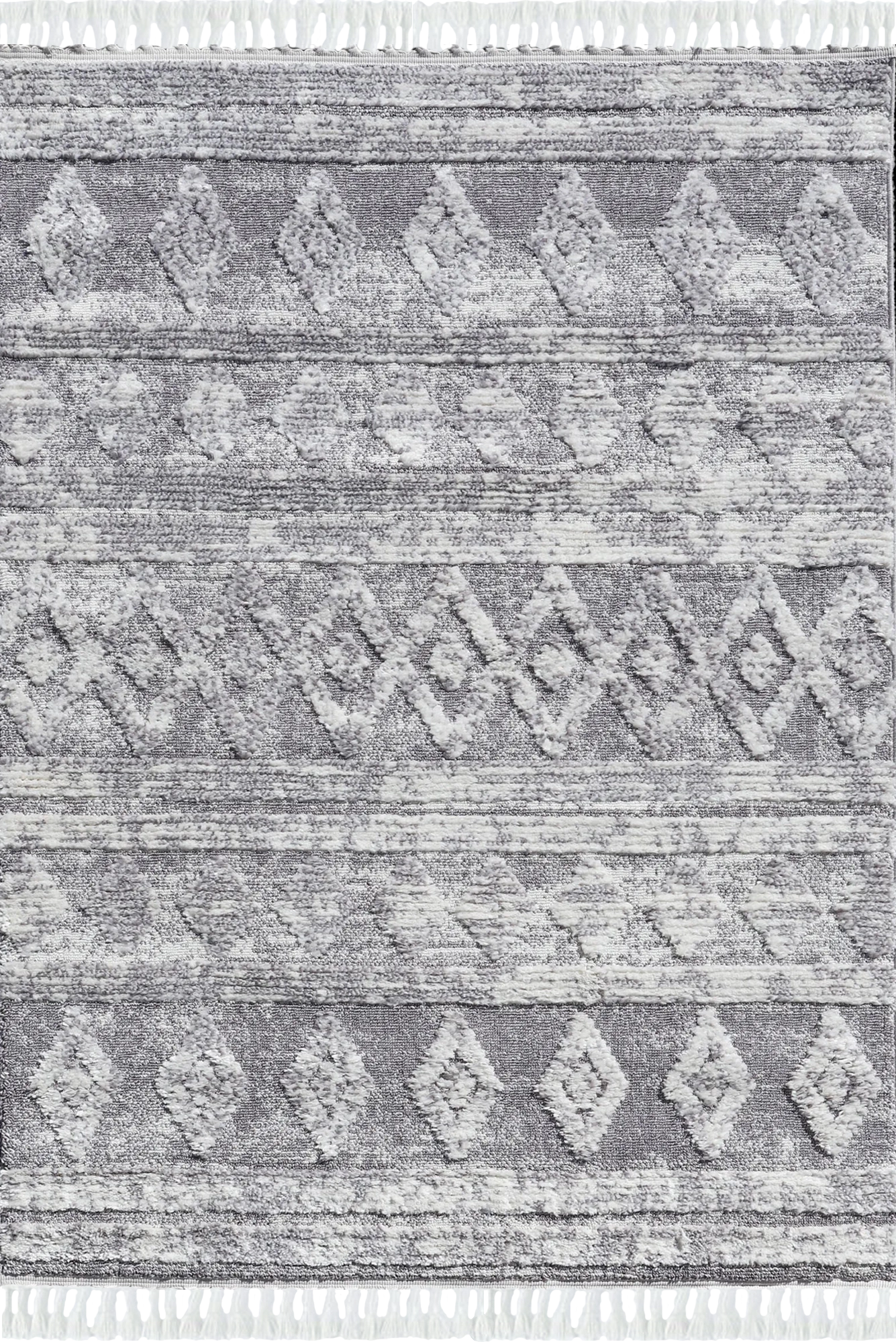 Amsterdam Fringed Rug - 104 Grey