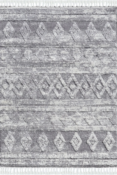 Amsterdam Fringed Rug - 104 Grey