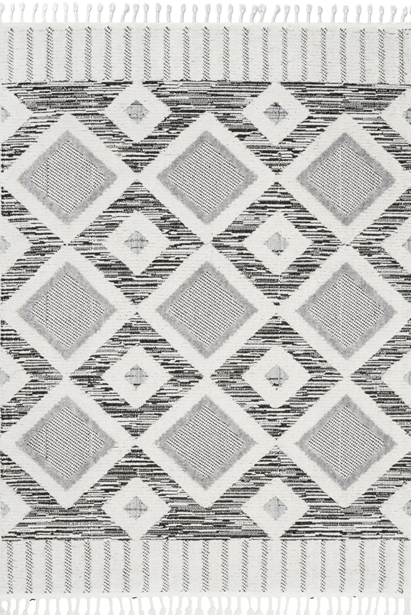 Amsterdam Fringed Rug - 107 Grey