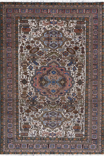 Ardebil Wool & Silk Hand Knotted Persian Rug - 265x170cm