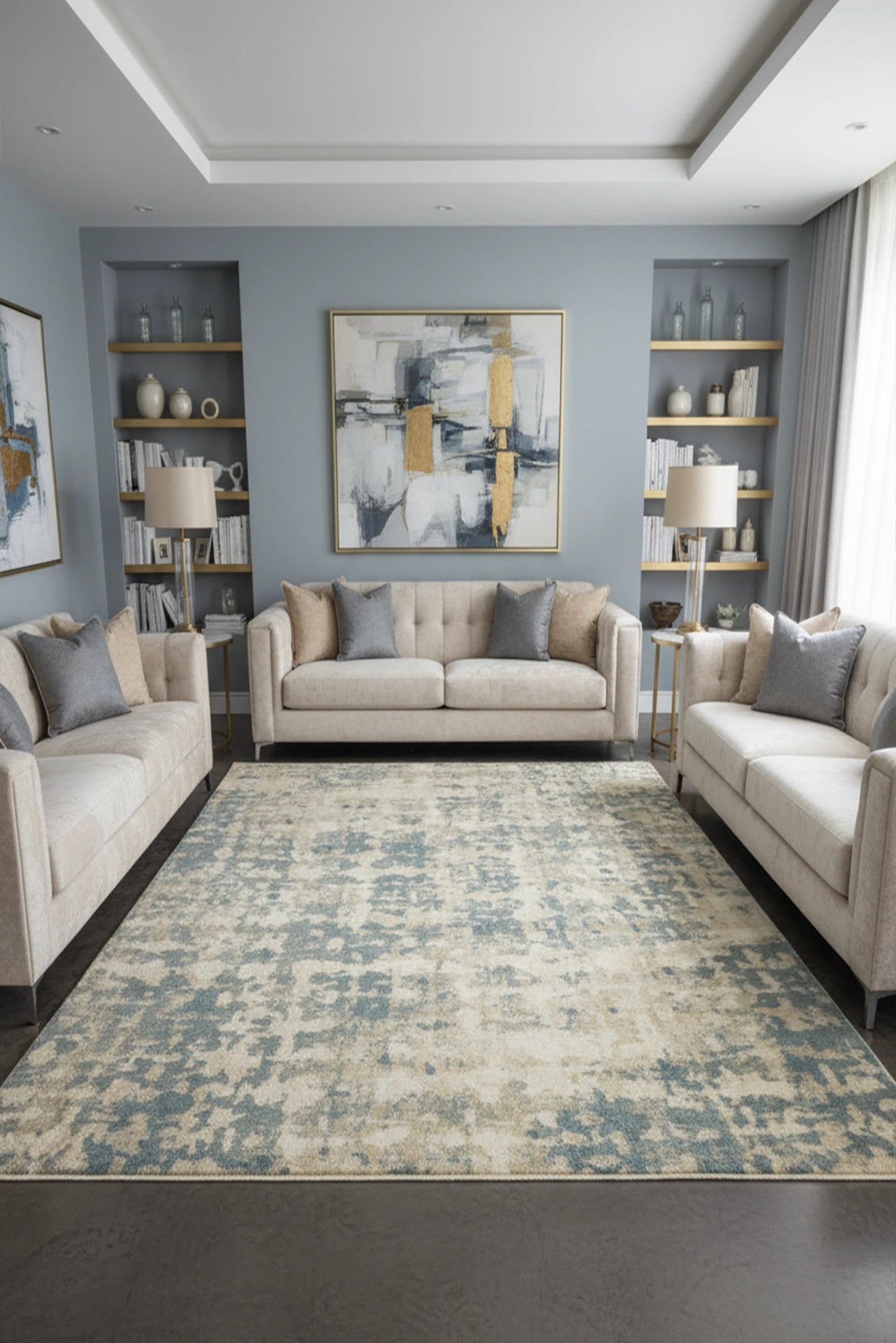 Baltimore Distressed Rug - 104 Blue