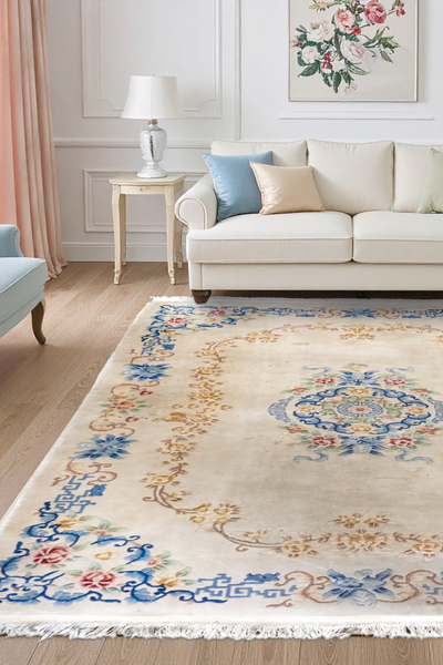 100 Lines Chinese Hand-knotted rug 306x216cm