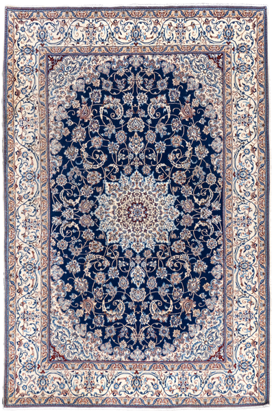 Nain Hand Knotted Wool & Silk Persian Rug | 380x260 cm