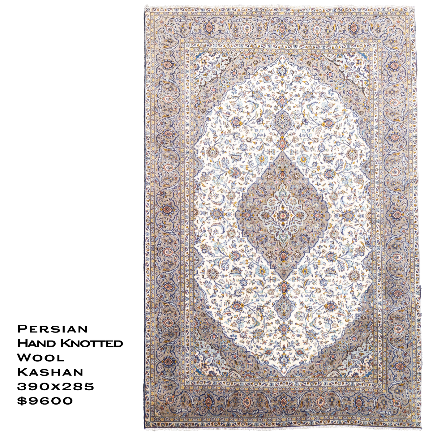 Kashan - Persian Hand Knotted Rug 102 - 390x285 cms