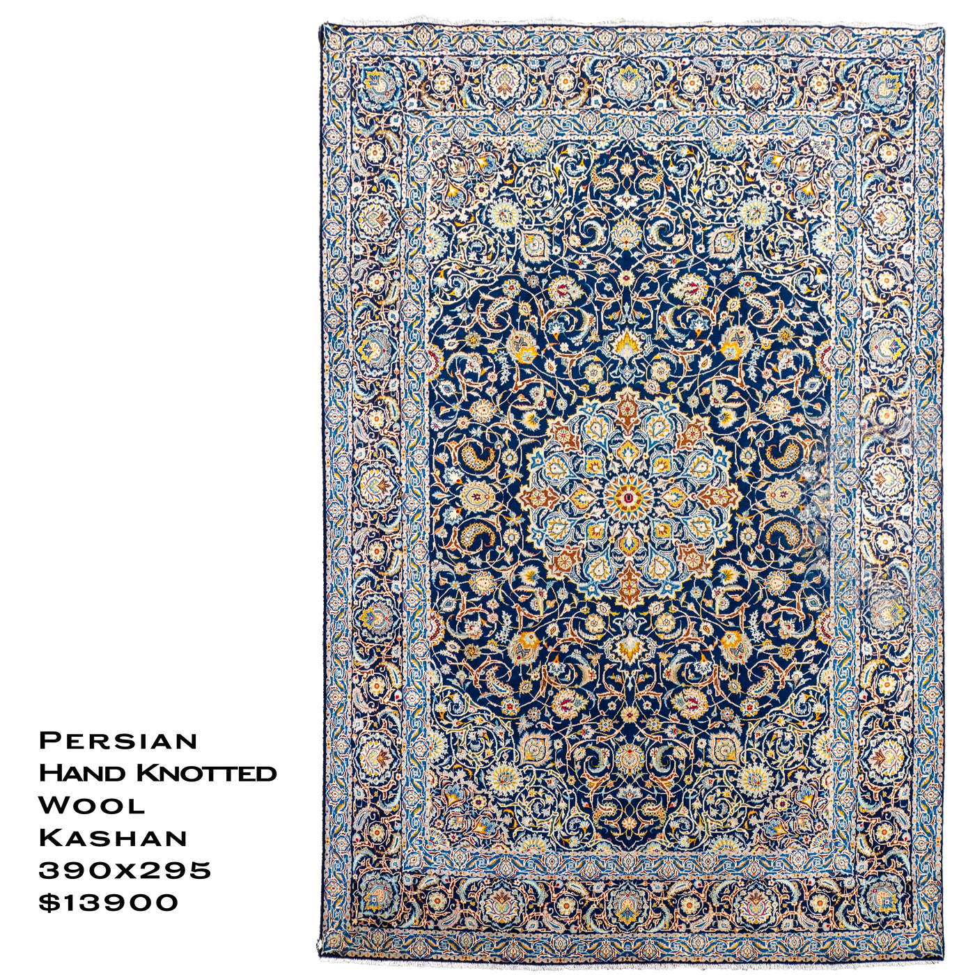 Kashan - Persian Hand Knotted Rug - 390x295 cms