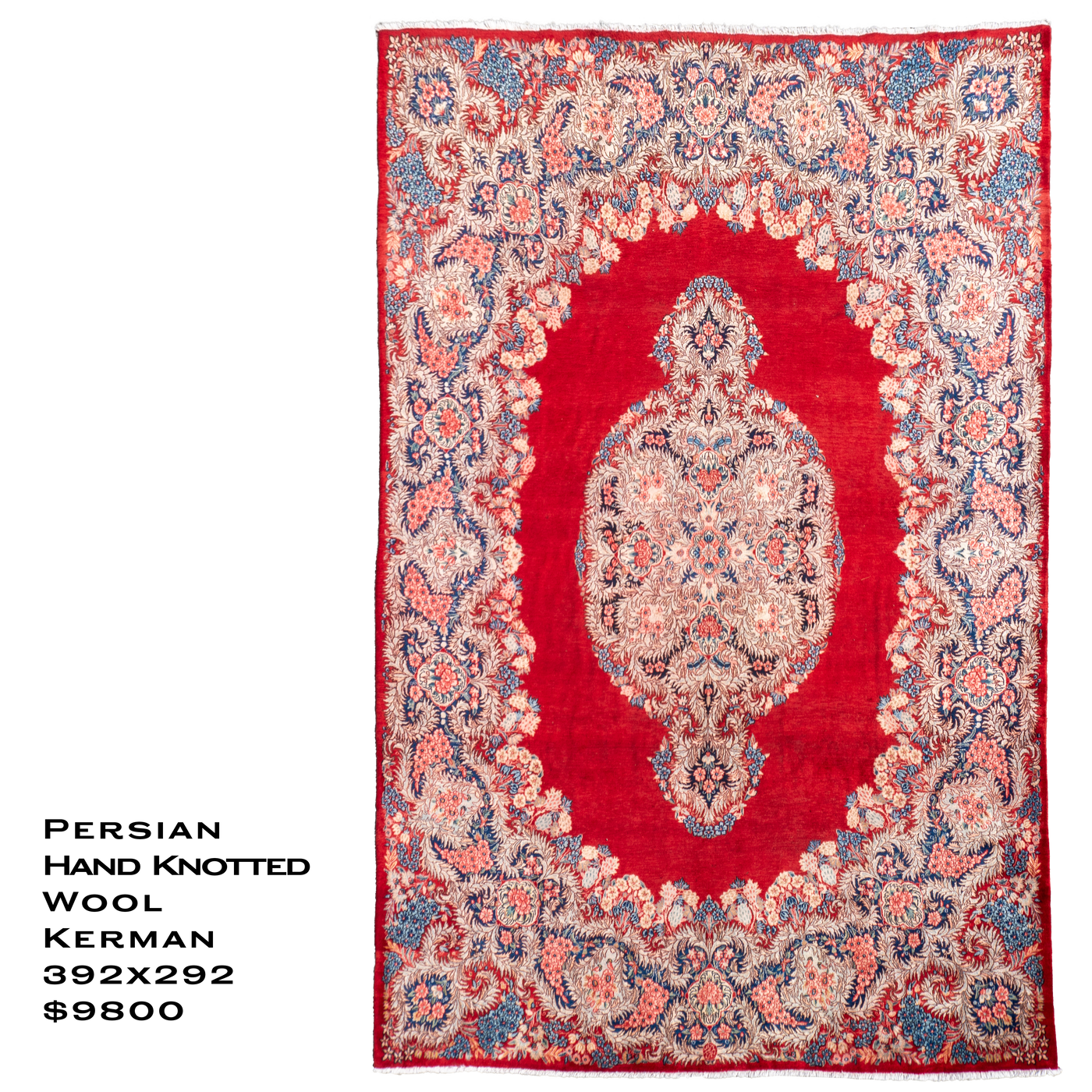 Kerman Persian Handknotted Rug 392x292 cm